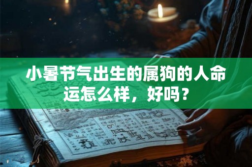 小暑节气出生的属狗的人命运怎么样，好吗？