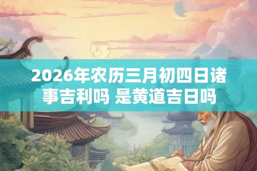 2026年农历三月初四日诸事吉利吗 是黄道吉日吗