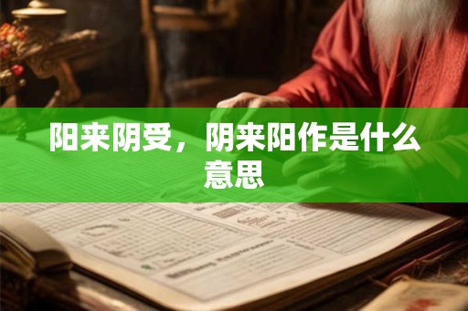 阳来阴受，阴来阳作是什么意思