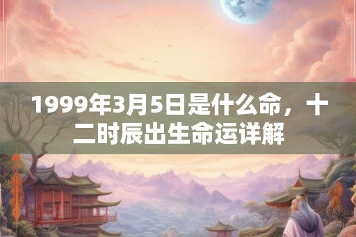 1999年3月5日是什么命，十二时辰出生命运详解
