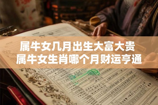 属牛女几月出生大富大贵 属牛女生肖哪个月财运亨通