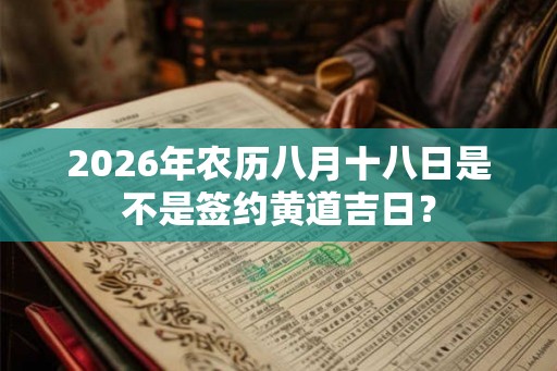 2026年农历八月十八日是不是签约黄道吉日？