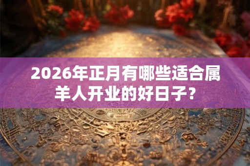 2026年正月有哪些适合属羊人开业的好日子？