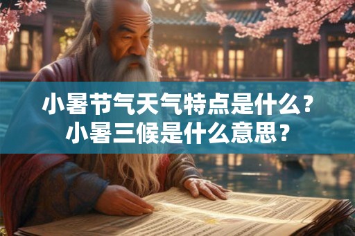 小暑节气天气特点是什么？小暑三候是什么意思？