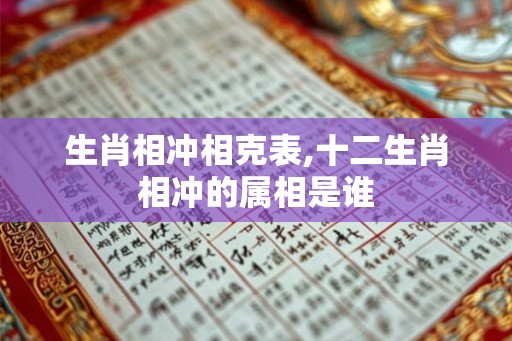 生肖相冲相克表,十二生肖相冲的属相是谁