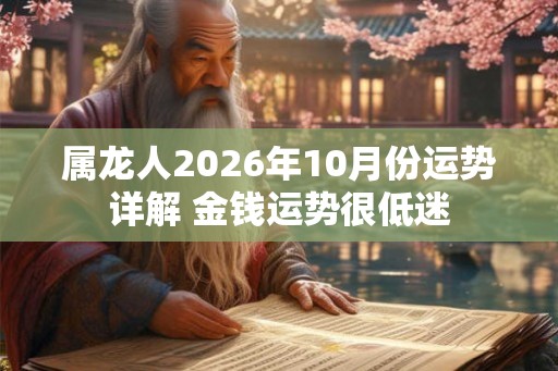 属龙人2026年10月份运势详解 金钱运势很低迷 属龙人2026年10月份运势详解 金钱运势很低迷