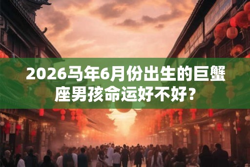 2026马年6月份出生的巨蟹座男孩命运好不好? 2026马年6月份出生的巨蟹座男孩命运好不好?
