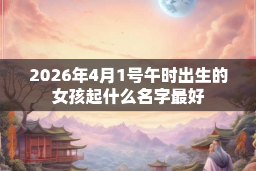 2026年4月1号午时出生的女孩起什么名字最好