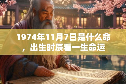 1974年11月7日是什么命，出生时辰看一生命运