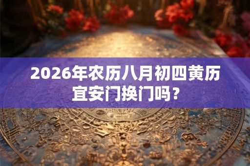 2026年农历八月初四黄历宜安门换门吗？