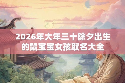 2026年大年三十除夕出生的鼠宝宝女孩取名大全