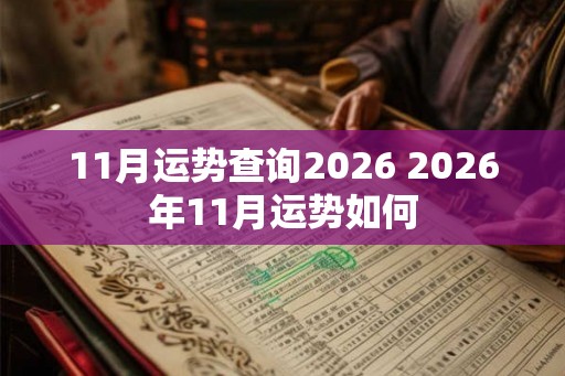 11月运势查询2026 2026年11月运势如何