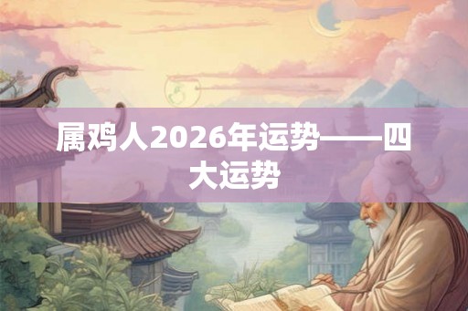 属鸡人2026年运势——四大运势