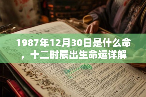 1987年12月30日是什么命，十二时辰出生命运详解