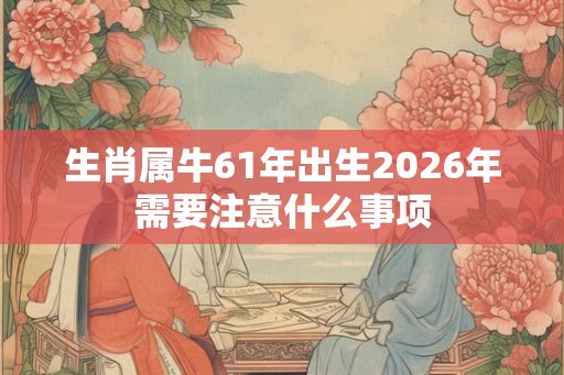 生肖属牛61年出生2026年需要注意什么事项