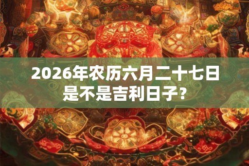 2026年农历六月二十七日是不是吉利日子？