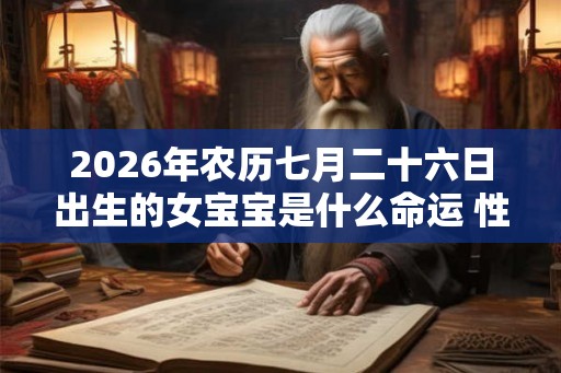 2026年农历七月二十六日出生的女宝宝是什么命运 性格有什么特点 2026年农历七月二十六日出生的女宝宝是什么命运 性格有什么特点