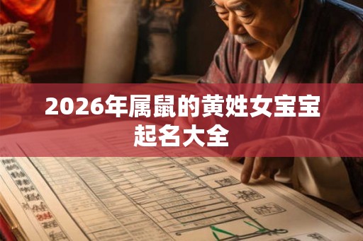 2026年属鼠的黄姓女宝宝起名大全 2026年属鼠的黄姓女宝宝起名大全