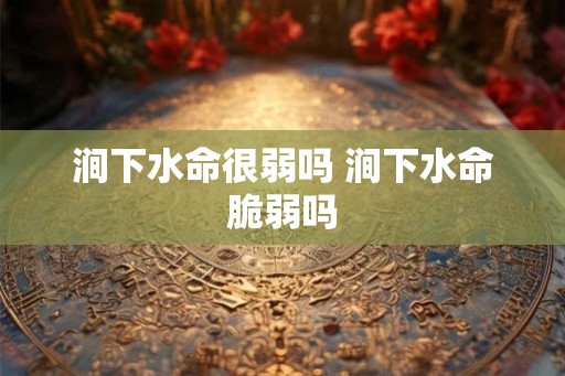 涧下水命很弱吗 涧下水命脆弱吗