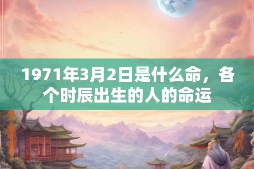 1971年3月2日是什么命,各个时辰出生的人的命运 1971年3月2日是什么命,各个时辰出生的人的命运