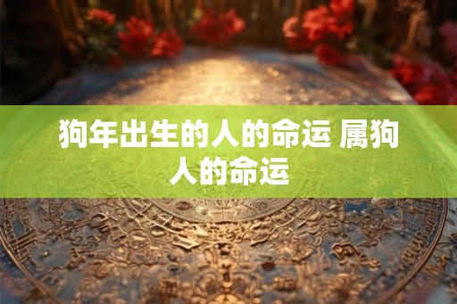 狗年出生的人的命运 属狗人的命运