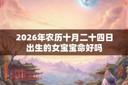 2026年农历十月二十四日出生的女宝宝命好吗