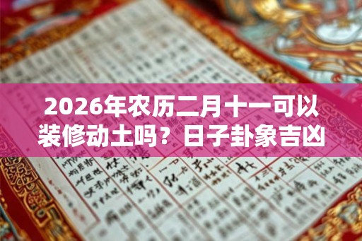 2026年农历二月十一可以装修动土吗？日子卦象吉凶？