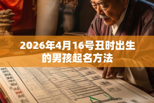2026年4月16号丑时出生的男孩起名方法