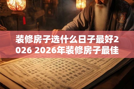 装修房子选什么日子最好2026 2026年装修房子最佳日子