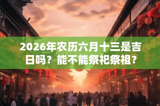 2026年农历六月十三是吉日吗？能不能祭祀祭祖？