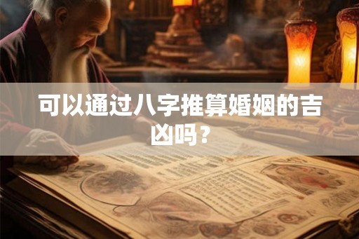 可以通过八字推算婚姻的吉凶吗？