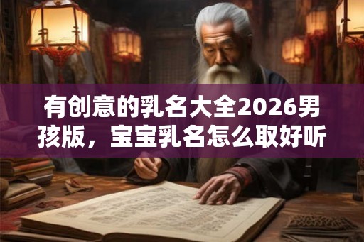 有创意的乳名大全2026男孩版，宝宝乳名怎么取好听？