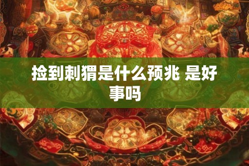 捡到刺猬是什么预兆 是好事吗