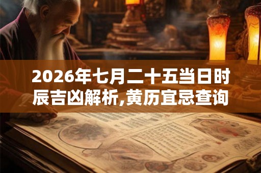 2026年七月二十五当日时辰吉凶解析,黄历宜忌查询 2026年七月二十五当日时辰吉凶解析,黄历宜忌查询