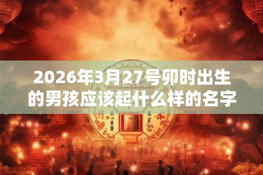 2026年3月27号卯时出生的男孩应该起什么样的名字