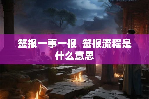 签报一事一报  签报流程是什么意思