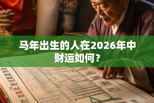 马年出生的人在2026年中财运如何？