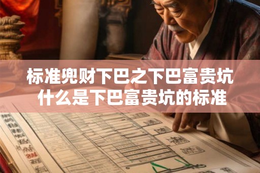 标准兜财下巴之下巴富贵坑 什么是下巴富贵坑的标准 标准兜财下巴之下巴富贵坑 什么是下巴富贵坑的标准