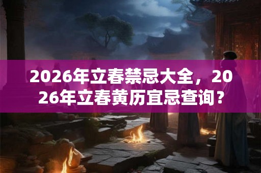 2026年立春禁忌大全，2026年立春黄历宜忌查询？