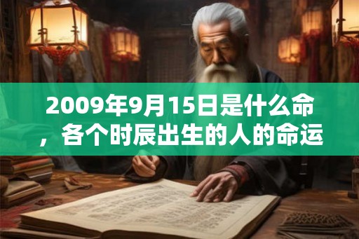 2009年9月15日是什么命,各个时辰出生的人的命运 2009年9月15日是什么命,各个时辰出生的人的命运