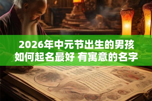 2026年中元节出生的男孩如何起名最好 有寓意的名字
