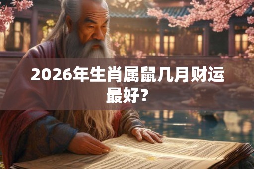 2026年生肖属鼠几月财运最好？