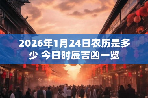 2026年1月24日农历是多少 今日时辰吉凶一览 2026年1月24日农历是多少 今日时辰吉凶一览