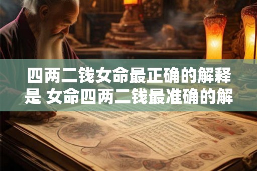四两二钱女命最正确的解释是 女命四两二钱最准确的解释