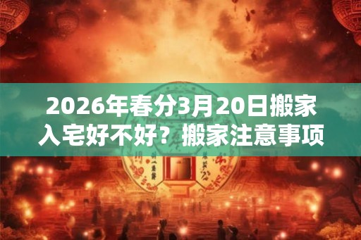2026年春分3月20日搬家入宅好不好？搬家注意事项大全！