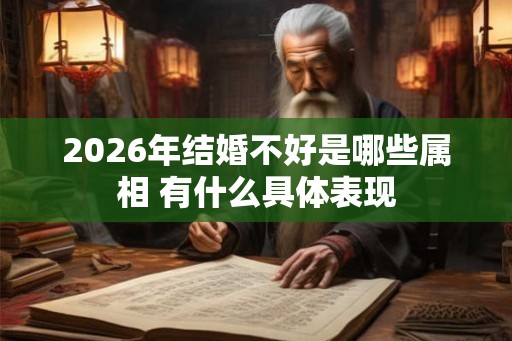 2026年结婚不好是哪些属相 有什么具体表现
