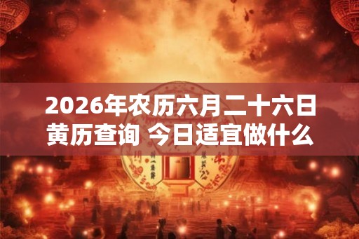 2026年农历六月二十六日黄历查询 今日适宜做什么 2026年农历六月二十六日黄历查询 今日适宜做什么