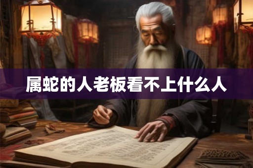 属蛇的人老板看不上什么人