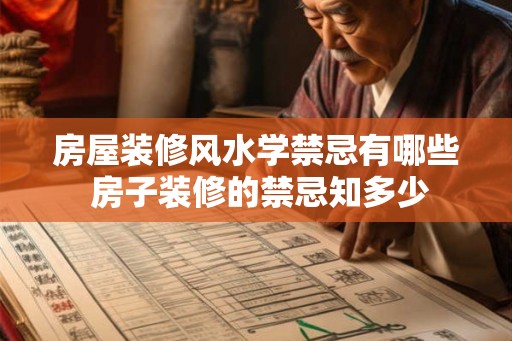 房屋装修风水学禁忌有哪些 房子装修的禁忌知多少