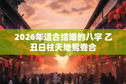 2026年适合结婚的八字 乙丑日柱天地鸳鸯合